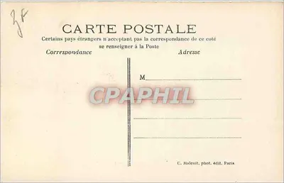 Bois de Boulogne — widok jeziora z drzewem i domem — C. Malecuit, fot. wyd. Paryż — Rewers
