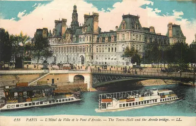 PARIS — O Hotel de Ville e o Pont d'Arcole — LL. — n° 418