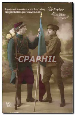 Dois soldados em uniforme — Entente Cordiale — DIX 1841g