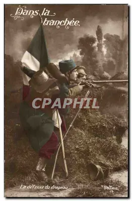 Soldados em trincheira — Defesa da bandeira — "Patrie" n°19