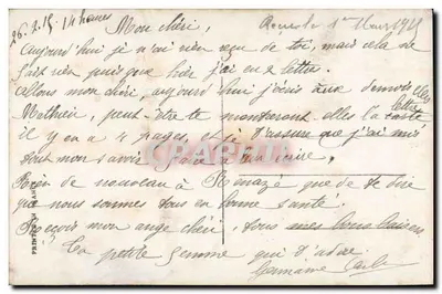 Héroismo da Irmã Julie — Gerbeviller 24 de Agosto de 1914 — Lacheté, n° 9397 — Verso