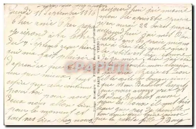 Allée du Bonheur des Poilus — cena de jardim com personagens e placas — editor E.M. n°190 — Verso