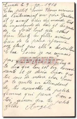 Soldado e mulher — Linguagem dos Porte-Bonheur dos Poilus — E.M. 195 — Verso