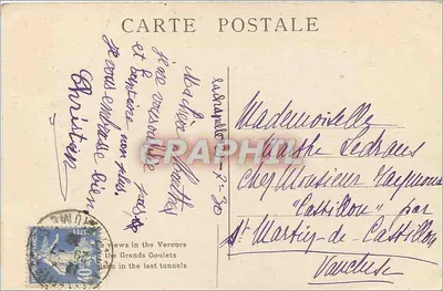 Os Grandes Goulets — A Vernaison nos últimos túneis — Paul Beyer, Foto. Romains — Tél. 4.63 — Verso