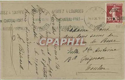 Lourdes — Widok na dolinę i rzekę Gave — Wydawca nieznany, nr 8 — Rewers