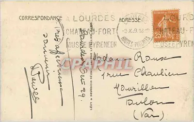 Lourdes — Ogólny widok Pic du Jer — LL — Rewers