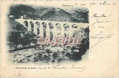 Visão do Ponte de Duzon — estrada de Lamastre a Bourgoin — editor desconhecido, número de série não visível