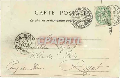 Pałac w Fontainebleau — łóżko Marie-Antoinette — Pin'Louisat Collections ND. Fot. — Rewers