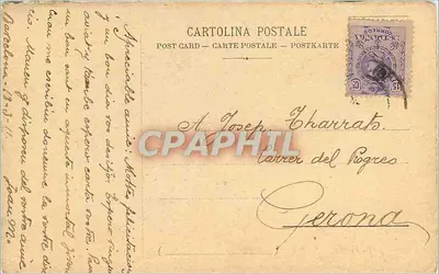 Diosa pagana — grabado de G. Saganthun — editado por A. Grubrey, Milán (n°5) — Reverso