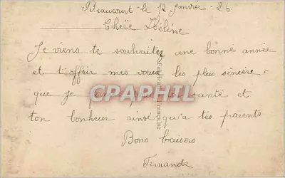 Uśmiechnięta młoda kobieta — Szczęśliwy Nowy Rok 1926 — SAPi Paryż 1857 — Rewers