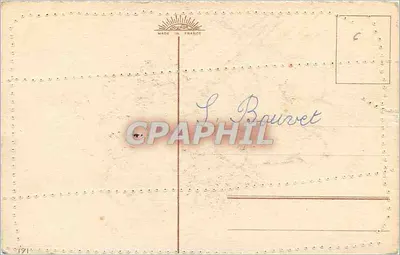 Flowers — red, purple, and white pansies — signed drawing by C. Ménissier — Back