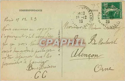 Paris — O Lago do Bois de Boulogne — A.P. n°286 — Verso