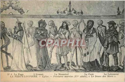 La Ferté-Loupière — Igreja — Pinturas murais (século XV), « A Dança dos Mortos » — N°4