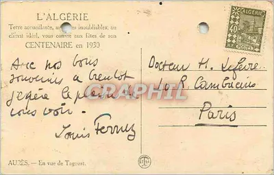 Aurès — Widok z Tagoust — Algieria — Rewers