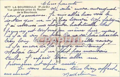 La Bourboule (P.-de-D.) — Ogólny widok z Rocher de la Bourboule — wydawca Les Éditeurs d'Art, Paryż — Rewers