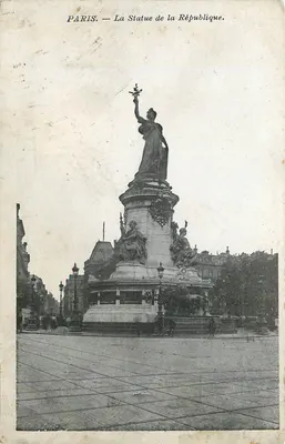 Paryż — Statua Republiki — Wydawca nieznany, numer serii nieczytelny