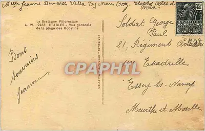 Étables - Vista geral da praia dos Godellins — A.W. 2463 — Verso