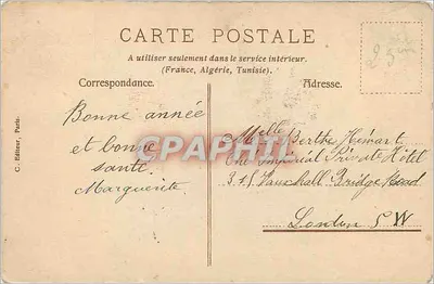Rural Scene — Peasant Man and Woman with Milk Cart — C. Publisher, Paris — Back