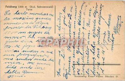 Feldberg 1500 m (Bad. Schwarzwald) — Torre — Kunstverlag Franz Walter, Munique — Verso