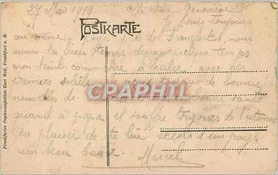 Widok na Feldberg w Taunusie — Frankfurter Papierconfection Karl Well, n° 1719 — Rewers