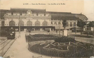 LYON — Gare des Brotteaux — Les Jardins et le Buffet — Carrier, édit.