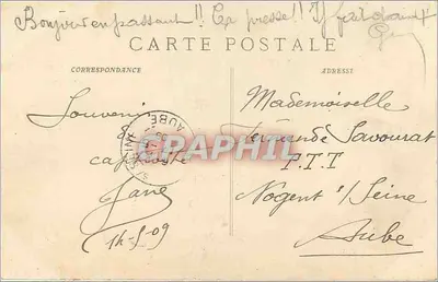 Edmond Dantès leyendo el testamento del Abad Faria — Prisión del Castillo de If, Marsella — Editor no identificado — Reverso