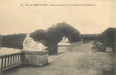 Parque de Rambouillet — Estátuas em mármore da Fertilidade e da Fraternidade — Editor não identificado, n° 187