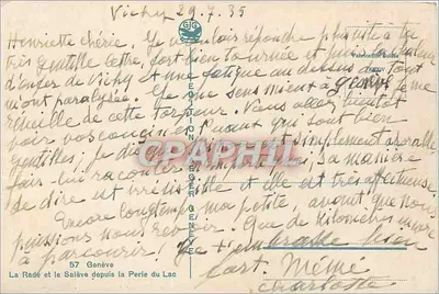 A Baía e o Léman visto da Perla do Lago — Edição Genebra, n°57 — Verso