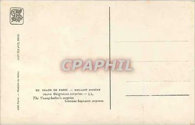 Młoda kąpielowka zaskoczona — Maillart Diogène — Wydawca Lévy Fils, Paryż, nr 60 — Rewers