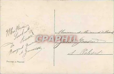 Kobieta w czerwonym stroju na zimnym krajobrazie — Szczęśliwy Nowy Rok — wydawca AHG, nr 216 — Rewers