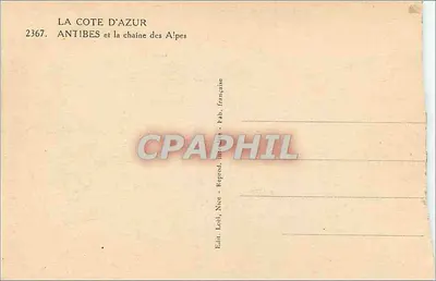 Antibes — widok na morze i łańcuch Alp — Wyd. Loel, Nice — Rewers