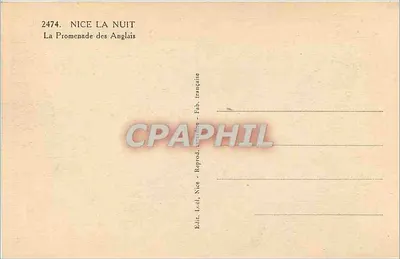 Nice w nocy — Promenada Anglijska — wydawca L. Leclerc, Nice — Rewers