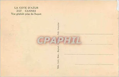 Cannes — Ogólny widok z Suquet — Reprod. française, Nice — Rewers