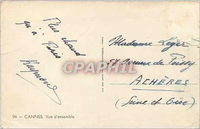 Cannes — Vista geral — CE DES ARTS PHOTOGRAPHIQUES - PARIS, n°94 — Verso