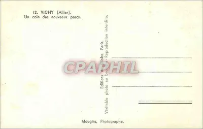 Vichy (Allier) — Kąt nowych parków — Wydawnictwo Globe, Paryż — Rewers