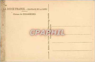 Castelo de Chambord — Castelos da Loire — Edição de Arte YVON, P. 40 — Verso