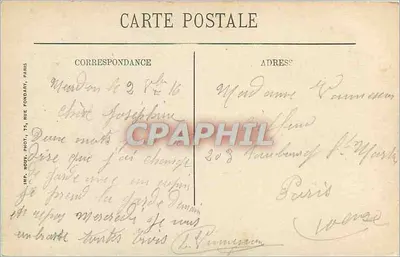 Palácio de Versalhes — Fachada do lado da Terrasse — Imp. Nouv. Phot. 75, Rue Fondary, Paris — Verso