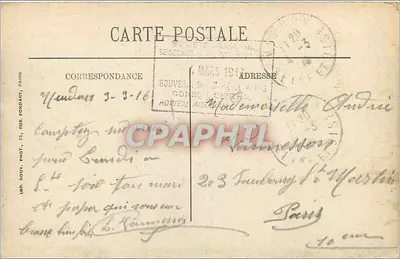 Panorama del Castello di Versailles — vista aerea — IMP. NOU. PHOT., 75, RUE FONDARY, PARIS — Verso