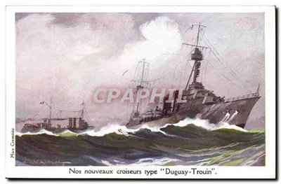 Nossos novos cruzadores tipo "Duguay-Trouin" — ilustração de Max Gremitz — editor LMC