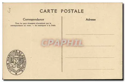 Embarcação a vapor e atum — Ligue Maritime et Coloniale Française — L. Haffner — Verso
