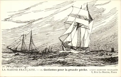 A Marinha Francesa — 12. Goélettes para a grande pesca — Ligue Maritime Française, 8 Rue La Boétie, Paris