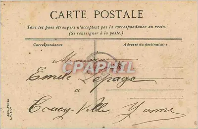 Dijon. Place du Peuple — widok placu z fontanną i pieszymi — wydawca L.V. & Cie, nr 442 — Rewers