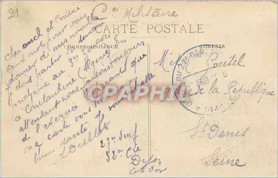 Dijon — Quartel Vaillant (27º de Infantaria) — n° 117 — Verso