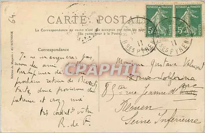 Biarritz : Côte d'Argent — Algemene uitzicht op de Oceaan — Uitgave van het Magasin Au Souvenir, n°2 — Achterkant