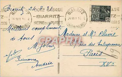 Biarritz (Côte basque) — De Roche van de Maagd — BR, n°66 — Achterkant