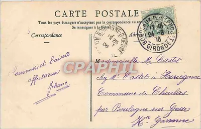 Bordeaux — Ogród Miejski — Wydawca: P. Léon, 27, rue de l'Église, Bordeaux — Rewers