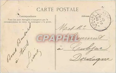 Cartolina d'epoca Bordeaux Esposizione Marittima Internazionale 1907 Il Grande Palazzo — Verso