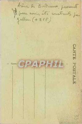 Bordeaux — Ruínas do Palácio Gallien — Cartes La Cigogne — Verso