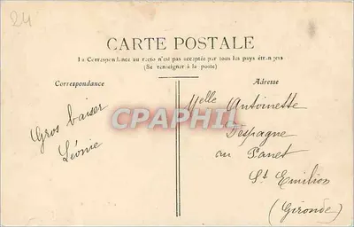 Périgueux — Estátua de Fénélon — Editor desconhecido, n° 218 — Verso