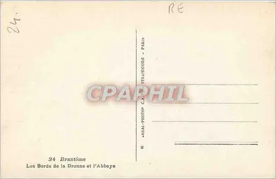 Brzegi Dronny i klasztor — Brantôme — Réal-Photo C.A. Strasbourg — Rewers